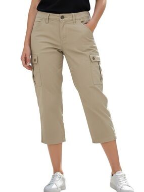 Dockers Khaki Cargo Capri Pants Size 12 Tan